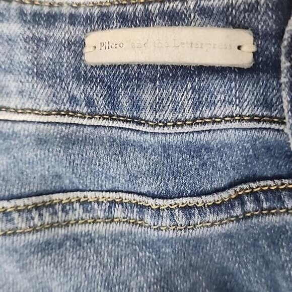 Anthropologie Pilcro & Letterpress distressed mid-rise Straight STET jeans 31 - Picture 3 of 8